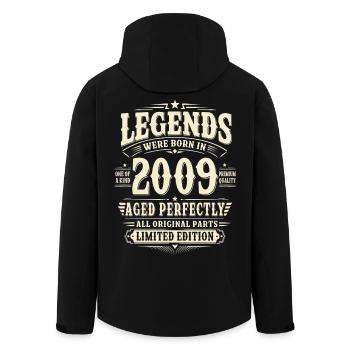 17. Geburtstag Geschenk Mann 2009 Vintage Retro - Recycelte Männer Softshell-Jacke von Stanley/Stella - Schwarz - Hinten - AI Model Male 185 light (185cm)