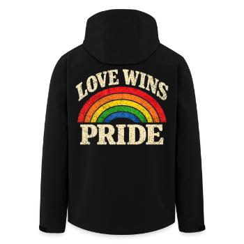 Love Wins Pride Rainbow CSD LGBTQ Community - Men’s Recycled Softshell Jacket by Stanley/Stella - black - Back - AI Model Male 185 light (185cm)