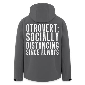 Otrovert Social Distancing - Men’s Recycled Softshell Jacket by Stanley/Stella - black - Back - AI Model Male 185 light (185cm)