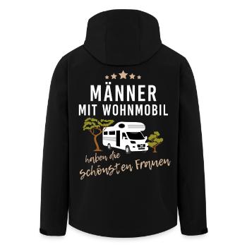 Männer mit Wohnmobil haben die schönsten Frauen - Recycelte Männer Softshell-Jacke von Stanley/Stella - Schwarz - Hinten - AI Model Male 185 light (185cm)