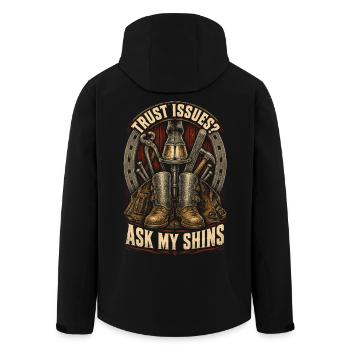 Farrier Farrier Trust Issues? Ask My Shins - Men’s Recycled Softshell Jacket by Stanley/Stella - black - Back - AI Model Male 185 light (185cm)