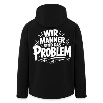 Wir Männer sind das Problem - Recycelte Männer Softshell-Jacke von Stanley/Stella - Schwarz - Hinten - AI Model Male 185 light (185cm)