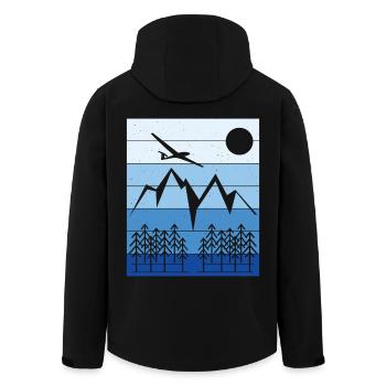 Glider Landscape Design - Men’s Recycled Softshell Jacket by Stanley/Stella - black - Back - AI Model Male 185 light (185cm)