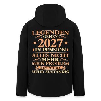 Pension Abschied Nicht  zuständig Pensionär 2027 - Recycelte Männer Softshell-Jacke von Stanley/Stella - Schwarz - Hinten - AI Model Male 185 light (185cm)