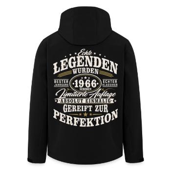 1966 Jahrgang Vintage Geburtstag Geschenk Retro - Recycelte Männer Softshell-Jacke von Stanley/Stella - Schwarz - Hinten - AI Model Male 185 light (185cm)