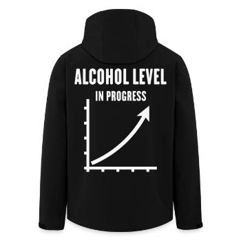 Alcohol Level In Progress (Drinking Team / White) - Men’s Recycled Softshell Jacket by Stanley/Stella - black - Back - AI Model Male 185 light (185cm)