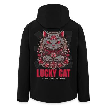 Lucky Cat Maneki Neko Red - Men’s Recycled Softshell Jacket by Stanley/Stella - black - Back - AI Model Male 185 light (185cm)