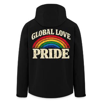 Global Love Pride Rainbow Tri-blend T-Shirt - Men’s Recycled Softshell Jacket by Stanley/Stella - black - Back - AI Model Male 185 light (185cm)