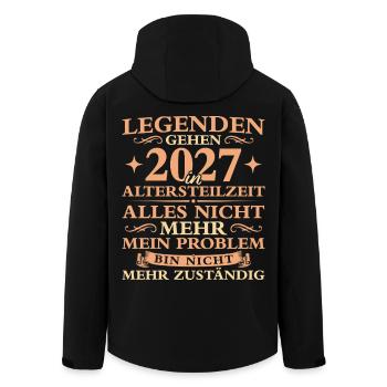 Altersteilzeit Nicht mehr zuständig Frührente 2027 - Recycelte Männer Softshell-Jacke von Stanley/Stella - Schwarz - Hinten - AI Model Male 185 light (185cm)