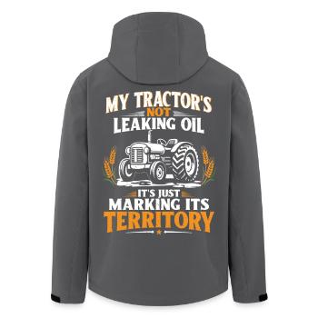 Funny Tractor Saying Vintage Farmers with Humor - Men’s Recycled Softshell Jacket by Stanley/Stella - black - Back - AI Model Male 185 light (185cm)