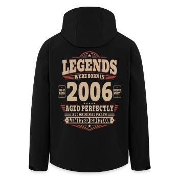 20th Birthday Gift Husband 2006 Vintage Retro - Men’s Recycled Softshell Jacket by Stanley/Stella - black - Back - AI Model Male 185 light (185cm)