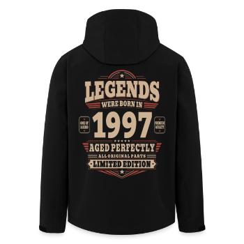 29th Birthday Gift Husband 1997 Vintage Retro - Men’s Recycled Softshell Jacket by Stanley/Stella - black - Back - AI Model Male 185 light (185cm)