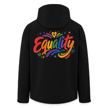 Equality Rainbow T-Shirt CSD Pride - Men’s Recycled Softshell Jacket by Stanley/Stella - black - Back - AI Model Male 185 light (185cm)