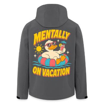 Mentally on Vacation Duck - Men’s Recycled Softshell Jacket by Stanley/Stella - black - Back - AI Model Male 185 light (185cm)