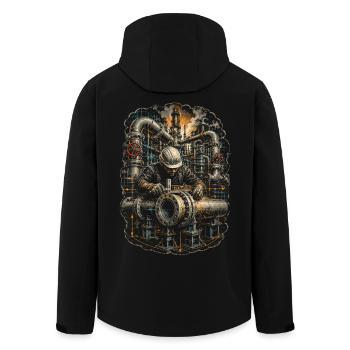 Pipe Layer Pipeline Builder - Men’s Recycled Softshell Jacket by Stanley/Stella - black - Back - AI Model Male 185 light (185cm)