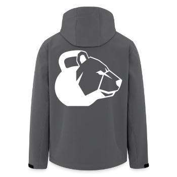 Bear Kettlebell Graphic Logo Dynamic - Men’s Recycled Softshell Jacket by Stanley/Stella - black - Back - AI Model Male 185 light (185cm)