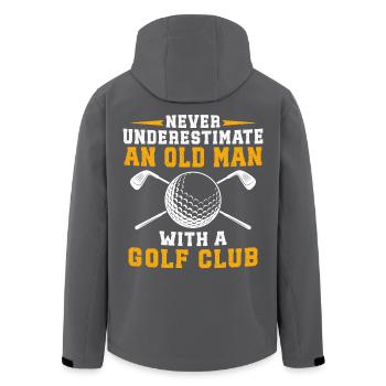 never underestimate an old man with a golf club - Men’s Recycled Softshell Jacket by Stanley/Stella - black - Back - AI Model Male 185 light (185cm)