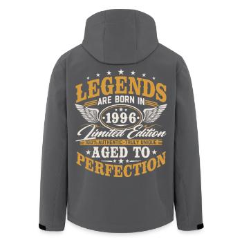 1996 Vintage Born Birthday Gift Retro - Men’s Recycled Softshell Jacket by Stanley/Stella - black - Back - AI Model Male 185 light (185cm)