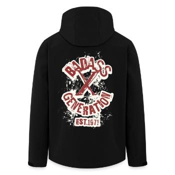 Badass Generation X 1971 - Men’s Recycled Softshell Jacket by Stanley/Stella - black - Back - AI Model Male 185 light (185cm)