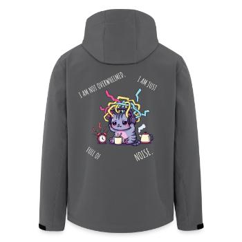Full of Noise – Sensory Overload Cat - Men’s Recycled Softshell Jacket by Stanley/Stella - black - Back - AI Model Male 185 light (185cm)