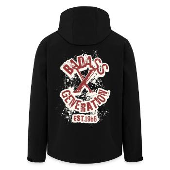 Badass Generation X 1966 - Men’s Recycled Softshell Jacket by Stanley/Stella - black - Back - AI Model Male 185 light (185cm)