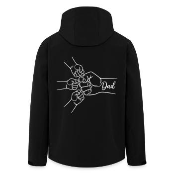 Dad to the power 3 proud dad 3 kids dad of three - Men’s Recycled Softshell Jacket by Stanley/Stella - black - Back - AI Model Male 185 light (185cm)