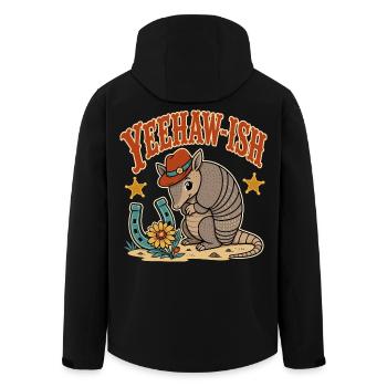 Yeehaw Ish Cowboy Armadillo - Men’s Recycled Softshell Jacket by Stanley/Stella - black - Back - AI Model Male 185 light (185cm)