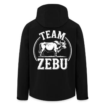 Zebu motif - Men’s Recycled Softshell Jacket by Stanley/Stella - black - Back - AI Model Male 185 light (185cm)