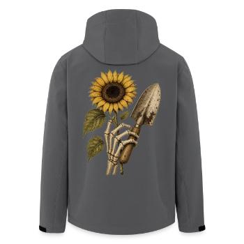 Sunflower Skeleton Hoodie Vintage Halloween - Men’s Recycled Softshell Jacket by Stanley/Stella - black - Back - AI Model Male 185 light (185cm)