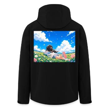 Summer dreams on the flower meadow - Men’s Recycled Softshell Jacket by Stanley/Stella - black - Back - AI Model Male 185 light (185cm)