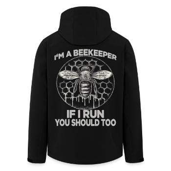 Beekeeping Supplies Beekeeper Accessories Beekeeping Bees Fan - Men’s Recycled Softshell Jacket by Stanley/Stella - black - Back - AI Model Male 185 light (185cm)