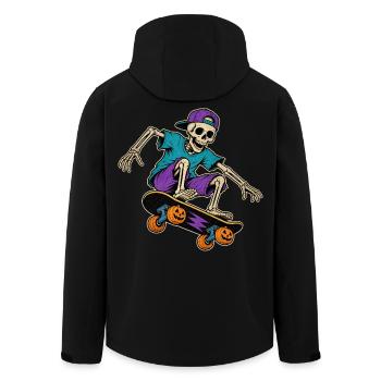 Skeleton Skater Halloween Vintage T-Shirt Motif - Men’s Recycled Softshell Jacket by Stanley/Stella - black - Back - AI Model Male 185 light (185cm)