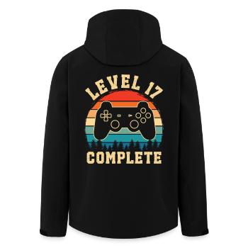 Level 17 complete – 17th anniversary gift - Men’s Recycled Softshell Jacket by Stanley/Stella - black - Back - AI Model Male 185 light (185cm)