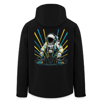 Astronaut DJ Laser - Men’s Recycled Softshell Jacket by Stanley/Stella - black - Back - AI Model Male 185 light (185cm)