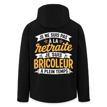 Bricolage Cadeau humour personnalisé - Veste softshell homme en polyester recyclé Stanley/Stella - noir - Dos - AI Model Male 185 light (185cm)