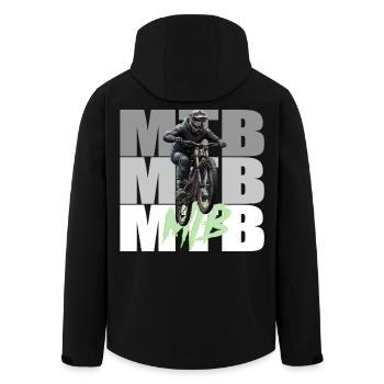 MTB - Men’s Recycled Softshell Jacket by Stanley/Stella - black - Back - AI Model Male 185 light (185cm)