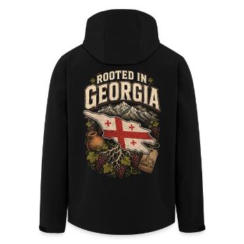 Georgia Georgian Tbilisi Sakartvelo - Men’s Recycled Softshell Jacket by Stanley/Stella - black - Back - AI Model Male 185 light (185cm)