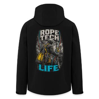 Industrial Climber Height Worker Rope Tech Life - Men’s Recycled Softshell Jacket by Stanley/Stella - black - Back - AI Model Male 185 light (185cm)