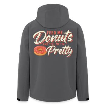 Feed Me Donuts, Tell Me I'm Pretty - Men’s Recycled Softshell Jacket by Stanley/Stella - black - Back - AI Model Male 185 light (185cm)