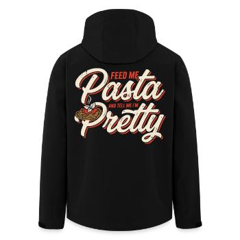 Pasta Love: Feed Me, Tell Me I'm Pretty - Men’s Recycled Softshell Jacket by Stanley/Stella - black - Back - AI Model Male 185 light (185cm)