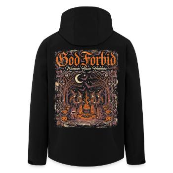 God Forbid Autumn Witches Bonfire - Men’s Recycled Softshell Jacket by Stanley/Stella - black - Back - AI Model Male 185 light (185cm)