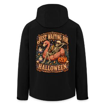 Just Waiting For Halloween Skeleton Flamingo - Men’s Recycled Softshell Jacket by Stanley/Stella - black - Back - AI Model Male 185 light (185cm)