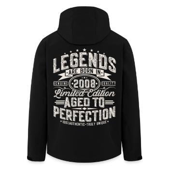 18th Birthday 2008 Vintage 18 Year Gift - Men’s Recycled Softshell Jacket by Stanley/Stella - black - Back - AI Model Male 185 light (185cm)