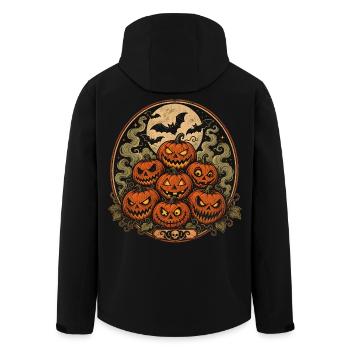 Spooky Halloween pumpkins with bats - Men’s Recycled Softshell Jacket by Stanley/Stella - black - Back - AI Model Male 185 light (185cm)