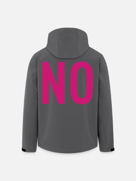 NO – Pink Typography Statement - Men’s Recycled Softshell Jacket by Stanley/Stella - black