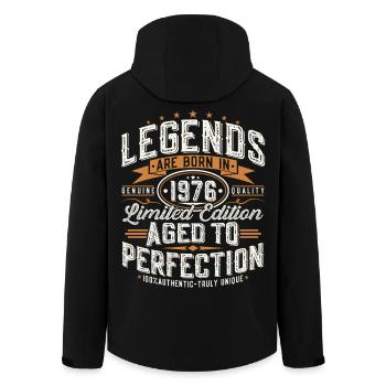 1976 Vintage Vintage Birthday Gift Retro - Men’s Recycled Softshell Jacket by Stanley/Stella - black - Back - AI Model Male 185 light (185cm)