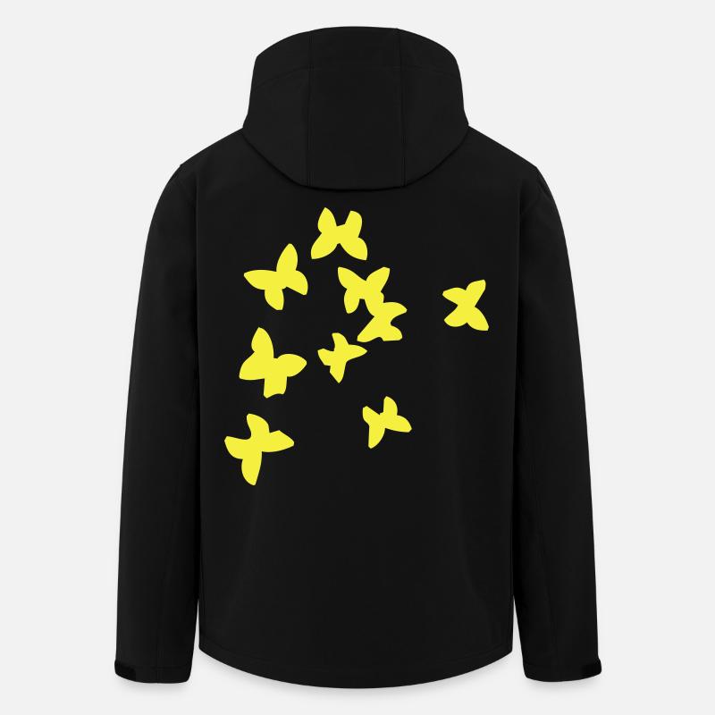 Oiseaux d'été jaune - Veste softshell homme en polyester recyclé Stanley/Stella - noir