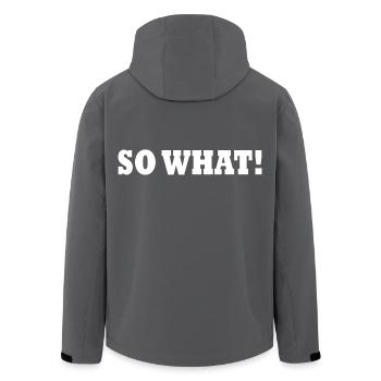So what - Men’s Recycled Softshell Jacket by Stanley/Stella - black - Back - AI Model Male 185 light (185cm)