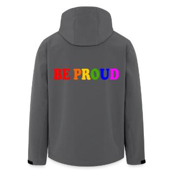 Be proud - Recycelte Männer Softshell-Jacke von Stanley/Stella - Schwarz - Hinten - AI Model Male 185 light (185cm)