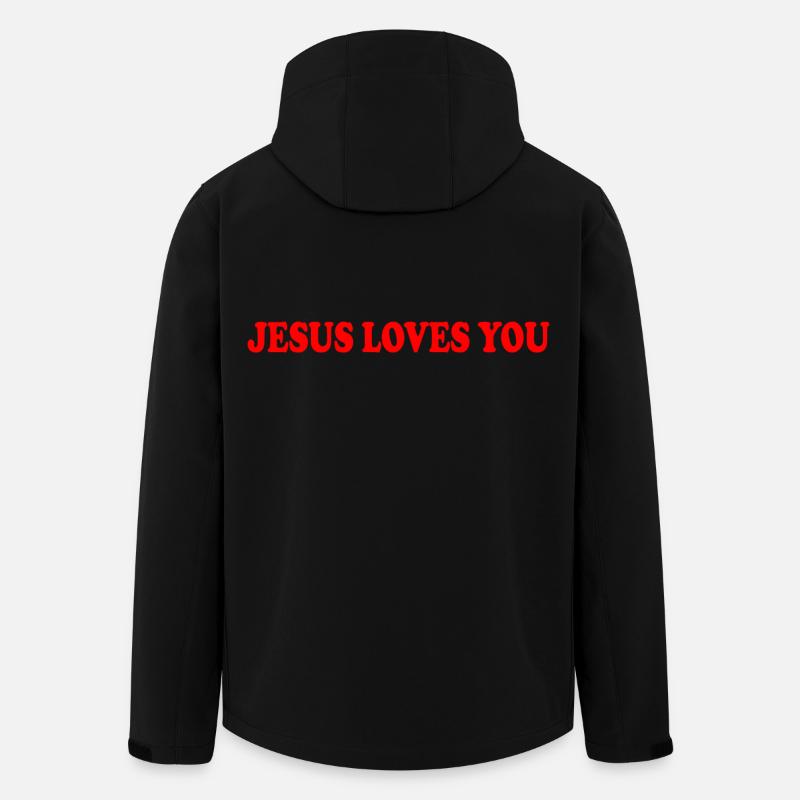 Jesus loves you - Veste softshell homme en polyester recyclé Stanley/Stella - noir